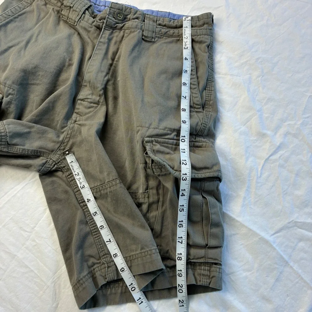 Dakota Grizzly Mens Cotton Cargo Shorts 34 Grey Olive Utility Gorpcore Hiking